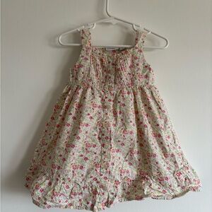 Girls Floral Sundress in white and Pink